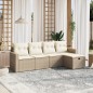 vidaXL 5-tlg. Garten-Sofagarnitur mit Kissen Beige Poly Rattan vidaXL 5-tlg. Garten-Sofagarnitur mit Kissen Beige Poly Rattan