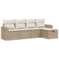 vidaXL 5-tlg. Garten-Sofagarnitur mit Kissen Beige Poly Rattan vidaXL 5-tlg. Garten-Sofagarnitur mit Kissen Beige Poly Rattan