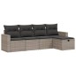 vidaXL 5-tlg. Garten-Sofagarnitur mit Kissen Grau Poly Rattan vidaXL 5-tlg. Garten-Sofagarnitur mit Kissen Grau Poly Rattan