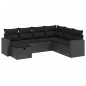 vidaXL 7-tlg. Garten-Sofagarnitur mit Kissen Schwarz Poly Rattan vidaXL 7-tlg. Garten-Sofagarnitur mit Kissen Schwarz Poly Rattan