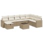 vidaXL 9-tlg. Garten-Sofagarnitur mit Kissen Beige Poly Rattan vidaXL 9-tlg. Garten-Sofagarnitur mit Kissen Beige Poly Rattan