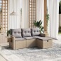 vidaXL 4-tlg. Garten-Sofagarnitur mit Kissen Beigemischung Poly Rattan vidaXL 4-tlg. Garten-Sofagarnitur mit Kissen Beigemischung Poly Rattan