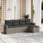 vidaXL 5-tlg. Garten-Sofagarnitur mit Kissen Grau Poly Rattan vidaXL 5-tlg. Garten-Sofagarnitur mit Kissen Grau Poly Rattan