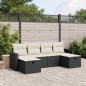 vidaXL 6-tlg. Garten-Sofagarnitur mit Kissen Schwarz Poly Rattan vidaXL 6-tlg. Garten-Sofagarnitur mit Kissen Schwarz Poly Rattan