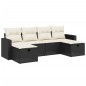 vidaXL 6-tlg. Garten-Sofagarnitur mit Kissen Schwarz Poly Rattan vidaXL 6-tlg. Garten-Sofagarnitur mit Kissen Schwarz Poly Rattan