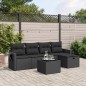vidaXL 6-tlg. Garten-Sofagarnitur mit Kissen Schwarz Poly Rattan vidaXL 6-tlg. Garten-Sofagarnitur mit Kissen Schwarz Poly Rattan