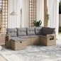vidaXL 6-tlg. Garten-Sofagarnitur mit Kissen Beige Poly Rattan vidaXL 6-tlg. Garten-Sofagarnitur mit Kissen Beige Poly Rattan