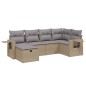vidaXL 6-tlg. Garten-Sofagarnitur mit Kissen Beige Poly Rattan vidaXL 6-tlg. Garten-Sofagarnitur mit Kissen Beige Poly Rattan