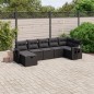 vidaXL 7-tlg. Garten-Sofagarnitur mit Kissen Schwarz Poly Rattan vidaXL 7-tlg. Garten-Sofagarnitur mit Kissen Schwarz Poly Rattan