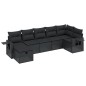 vidaXL 7-tlg. Garten-Sofagarnitur mit Kissen Schwarz Poly Rattan vidaXL 7-tlg. Garten-Sofagarnitur mit Kissen Schwarz Poly Rattan