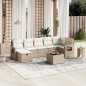 vidaXL 8-tlg. Garten-Sofagarnitur mit Kissen Beige Poly Rattan vidaXL 8-tlg. Garten-Sofagarnitur mit Kissen Beige Poly Rattan