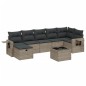 vidaXL 8-tlg. Garten-Sofagarnitur mit Kissen Grau Poly Rattan vidaXL 8-tlg. Garten-Sofagarnitur mit Kissen Grau Poly Rattan