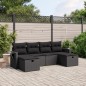 vidaXL 6-tlg. Garten-Sofagarnitur mit Kissen Schwarz Poly Rattan vidaXL 6-tlg. Garten-Sofagarnitur mit Kissen Schwarz Poly Rattan