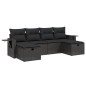 vidaXL 6-tlg. Garten-Sofagarnitur mit Kissen Schwarz Poly Rattan vidaXL 6-tlg. Garten-Sofagarnitur mit Kissen Schwarz Poly Rattan