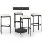 vidaXL 5-tlg. Gartenbar-Set mit Kissen Poly Rattan Schwarz vidaXL 5-tlg. Gartenbar-Set mit Kissen Poly Rattan Schwarz