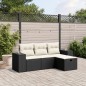vidaXL 4-tlg. Garten-Sofagarnitur mit Kissen Schwarz Poly Rattan vidaXL 4-tlg. Garten-Sofagarnitur mit Kissen Schwarz Poly Rattan