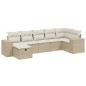vidaXL 7-tlg. Garten-Sofagarnitur mit Kissen Beige Poly Rattan vidaXL 7-tlg. Garten-Sofagarnitur mit Kissen Beige Poly Rattan
