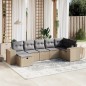 vidaXL 7-tlg. Garten-Sofagarnitur mit Kissen Beige Poly Rattan vidaXL 7-tlg. Garten-Sofagarnitur mit Kissen Beige Poly Rattan