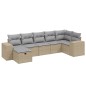 vidaXL 7-tlg. Garten-Sofagarnitur mit Kissen Beige Poly Rattan vidaXL 7-tlg. Garten-Sofagarnitur mit Kissen Beige Poly Rattan