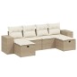 vidaXL 6-tlg. Garten-Sofagarnitur mit Kissen Beige Poly Rattan vidaXL 6-tlg. Garten-Sofagarnitur mit Kissen Beige Poly Rattan