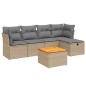 vidaXL 6-tlg. Garten-Sofagarnitur mit Kissen Beige Poly Rattan vidaXL 6-tlg. Garten-Sofagarnitur mit Kissen Beige Poly Rattan