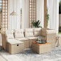 vidaXL 7-tlg. Garten-Sofagarnitur mit Kissen Beige Poly Rattan vidaXL 7-tlg. Garten-Sofagarnitur mit Kissen Beige Poly Rattan