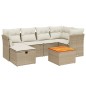 vidaXL 7-tlg. Garten-Sofagarnitur mit Kissen Beige Poly Rattan vidaXL 7-tlg. Garten-Sofagarnitur mit Kissen Beige Poly Rattan