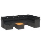 vidaXL 9-tlg. Garten-Sofagarnitur mit Kissen Schwarz Poly Rattan vidaXL 9-tlg. Garten-Sofagarnitur mit Kissen Schwarz Poly Rattan
