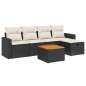 vidaXL 6-tlg. Garten-Sofagarnitur mit Kissen Schwarz Poly Rattan vidaXL 6-tlg. Garten-Sofagarnitur mit Kissen Schwarz Poly Rattan