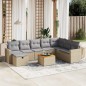 vidaXL 9-tlg. Garten-Sofagarnitur mit Kissen Beige Poly Rattan vidaXL 9-tlg. Garten-Sofagarnitur mit Kissen Beige Poly Rattan