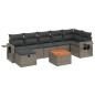 vidaXL 8-tlg. Garten-Sofagarnitur mit Kissen Grau Poly Rattan vidaXL 8-tlg. Garten-Sofagarnitur mit Kissen Grau Poly Rattan