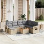 vidaXL 8-tlg. Garten-Sofagarnitur mit Kissen Beige Poly Rattan vidaXL 8-tlg. Garten-Sofagarnitur mit Kissen Beige Poly Rattan