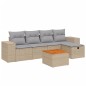 vidaXL 6-tlg. Garten-Sofagarnitur mit Kissen Beige Poly Rattan vidaXL 6-tlg. Garten-Sofagarnitur mit Kissen Beige Poly Rattan