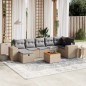 vidaXL 8-tlg. Garten-Sofagarnitur mit Kissen Beige Poly Rattan vidaXL 8-tlg. Garten-Sofagarnitur mit Kissen Beige Poly Rattan