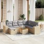 vidaXL 8-tlg. Garten-Sofagarnitur mit Kissen Beige Poly Rattan vidaXL 8-tlg. Garten-Sofagarnitur mit Kissen Beige Poly Rattan