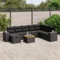 vidaXL 9-tlg. Garten-Sofagarnitur mit Kissen Schwarz Poly Rattan vidaXL 9-tlg. Garten-Sofagarnitur mit Kissen Schwarz Poly Rattan