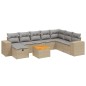 vidaXL 9-tlg. Garten-Sofagarnitur mit Kissen Beige Poly Rattan vidaXL 9-tlg. Garten-Sofagarnitur mit Kissen Beige Poly Rattan
