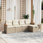 vidaXL 5-tlg. Garten-Sofagarnitur mit Kissen Beige Poly Rattan vidaXL 5-tlg. Garten-Sofagarnitur mit Kissen Beige Poly Rattan