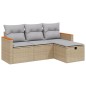 vidaXL 4-tlg. Garten-Sofagarnitur mit Kissen Beigemischung Poly Rattan vidaXL 4-tlg. Garten-Sofagarnitur mit Kissen Beigemischung Poly Rattan