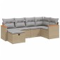 vidaXL 6-tlg. Garten-Sofagarnitur mit Kissen Beige Poly Rattan vidaXL 6-tlg. Garten-Sofagarnitur mit Kissen Beige Poly Rattan