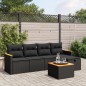 vidaXL 6-tlg. Garten-Sofagarnitur mit Kissen Schwarz Poly Rattan vidaXL 6-tlg. Garten-Sofagarnitur mit Kissen Schwarz Poly Rattan