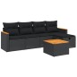 vidaXL 6-tlg. Garten-Sofagarnitur mit Kissen Schwarz Poly Rattan vidaXL 6-tlg. Garten-Sofagarnitur mit Kissen Schwarz Poly Rattan