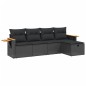 vidaXL 5-tlg. Garten-Sofagarnitur mit Kissen Schwarz Poly Rattan vidaXL 5-tlg. Garten-Sofagarnitur mit Kissen Schwarz Poly Rattan