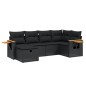 vidaXL 6-tlg. Garten-Sofagarnitur mit Kissen Schwarz Poly Rattan vidaXL 6-tlg. Garten-Sofagarnitur mit Kissen Schwarz Poly Rattan