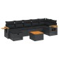 vidaXL 8-tlg. Garten-Sofagarnitur mit Kissen Schwarz Poly Rattan vidaXL 8-tlg. Garten-Sofagarnitur mit Kissen Schwarz Poly Rattan