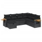 vidaXL 7-tlg. Garten-Sofagarnitur mit Kissen Schwarz Poly Rattan vidaXL 7-tlg. Garten-Sofagarnitur mit Kissen Schwarz Poly Rattan