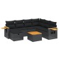 vidaXL 8-tlg. Garten-Sofagarnitur mit Kissen Schwarz Poly Rattan vidaXL 8-tlg. Garten-Sofagarnitur mit Kissen Schwarz Poly Rattan