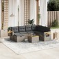 vidaXL 8-tlg. Garten-Sofagarnitur mit Kissen Grau Poly Rattan vidaXL 8-tlg. Garten-Sofagarnitur mit Kissen Grau Poly Rattan