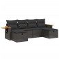 vidaXL 6-tlg. Garten-Sofagarnitur mit Kissen Schwarz Poly Rattan vidaXL 6-tlg. Garten-Sofagarnitur mit Kissen Schwarz Poly Rattan
