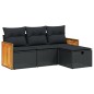 vidaXL 4-tlg. Garten-Sofagarnitur mit Kissen Schwarz Poly Rattan vidaXL 4-tlg. Garten-Sofagarnitur mit Kissen Schwarz Poly Rattan